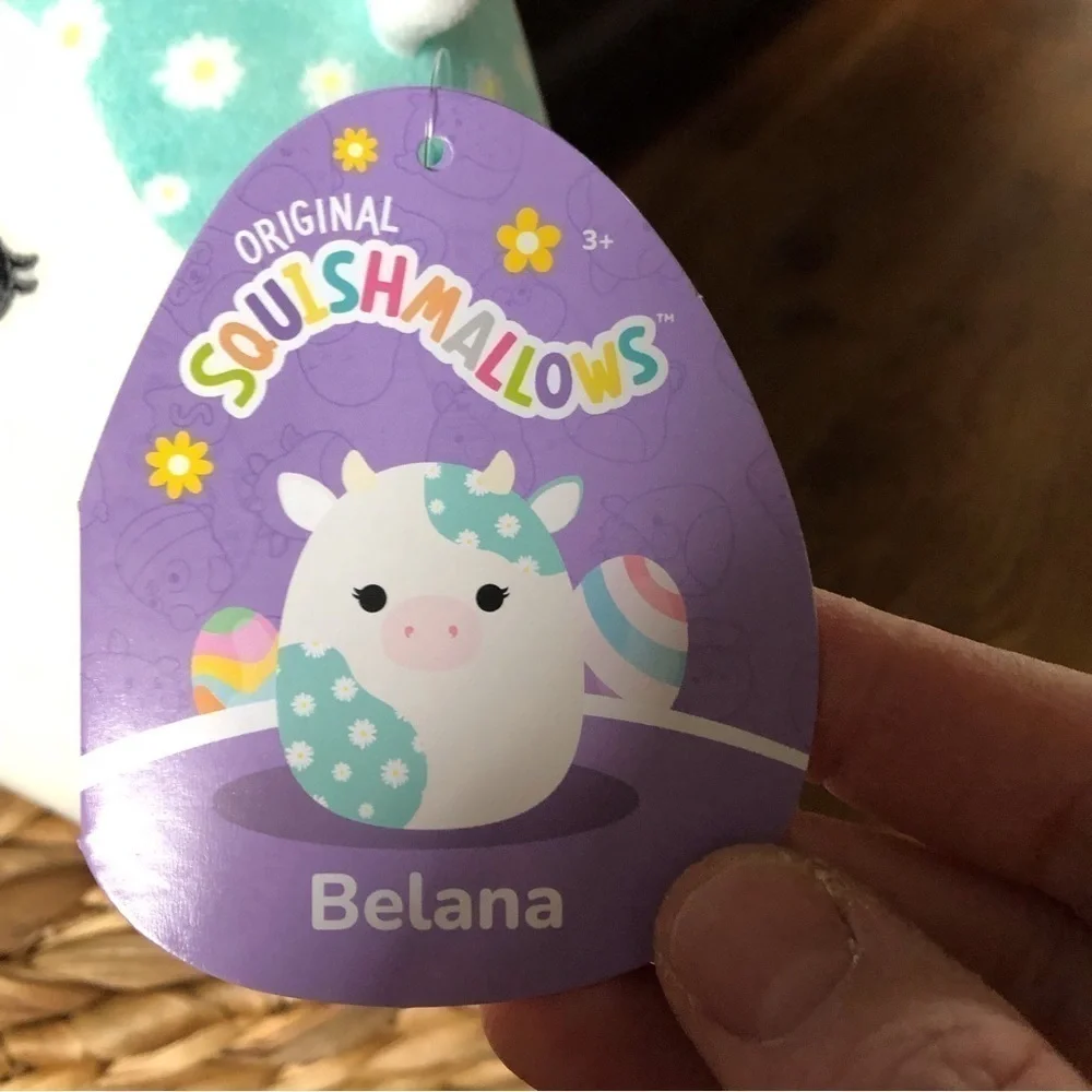 Squishmallows Belana the Easter Cow in size 8” - Picture 5 of 8